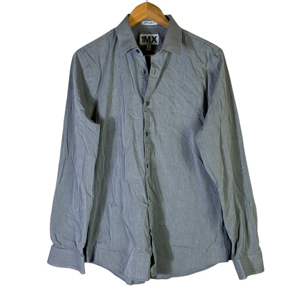 Express Other - Express 1MX Extra Slim Fit Dress Shirt Mens L Gray Minimalist Modern Office